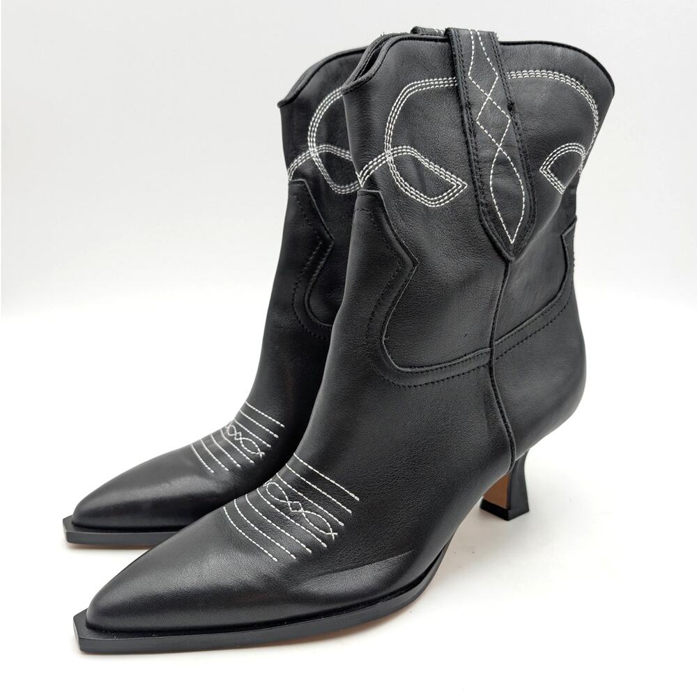 Dolce Vita Angel Pointed Toe Western Boots Women's Black Size US6.5 EU37
